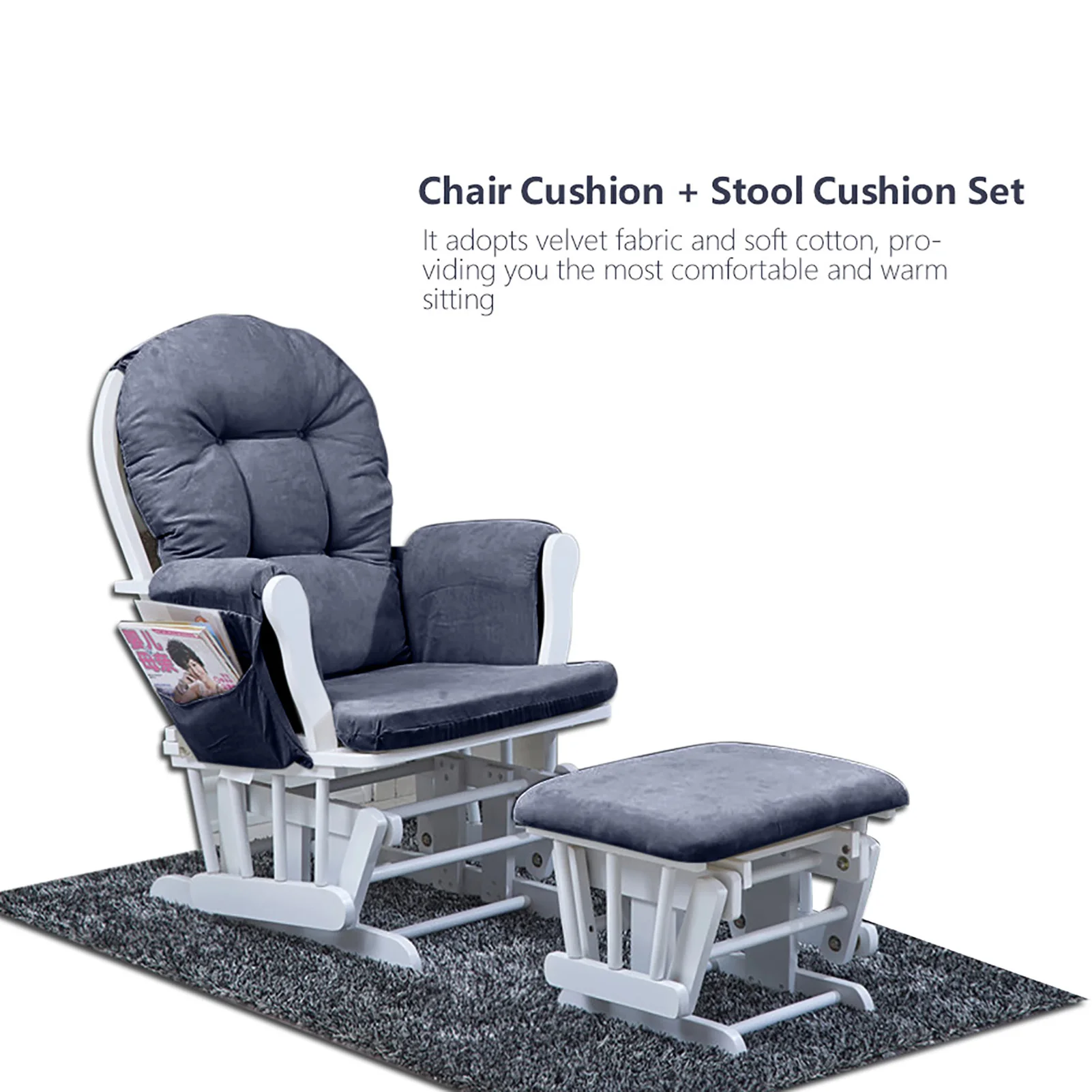 

Soft Velvet Cotton Chair Cushion Stool Pad Set Warm Cover for Home Office Gray Color Chair Cushion Stool Cushion Chair Cushio