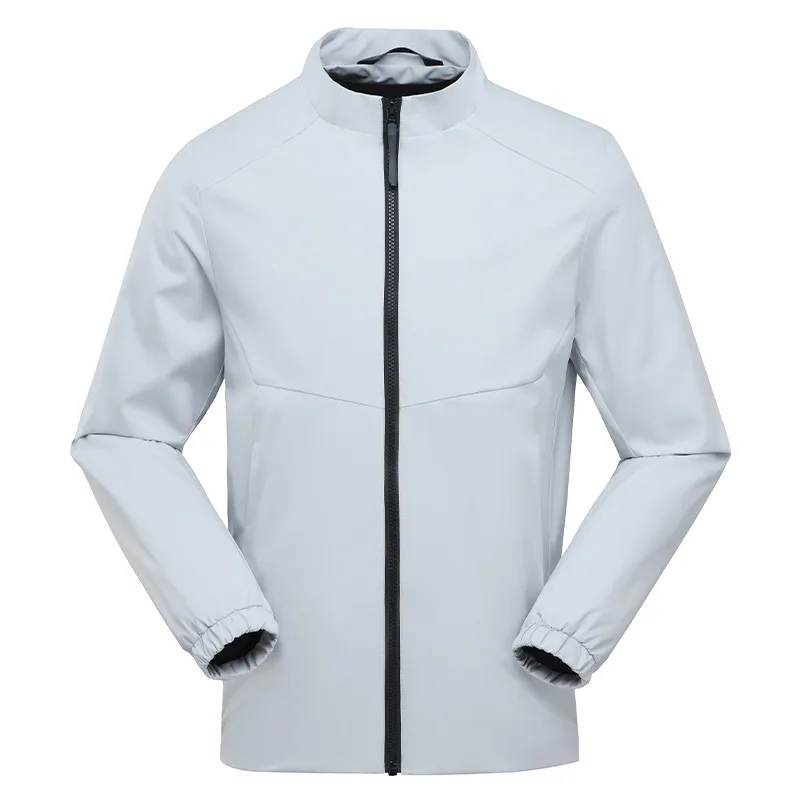 

Customized spring autumn men business jacket waterproof windproof single-layer st-up collar outdoor jacket travel camping moun