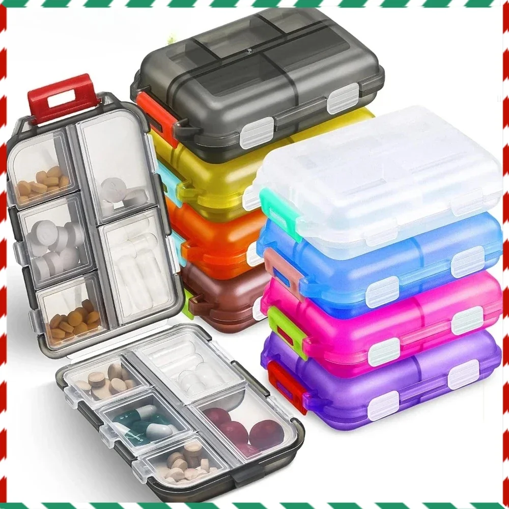 

10 Grids Small Pill Cases Organizer Box Weekly Travel Pill Organizer Portable Pocket Pill Case Holder Plastic Container Box