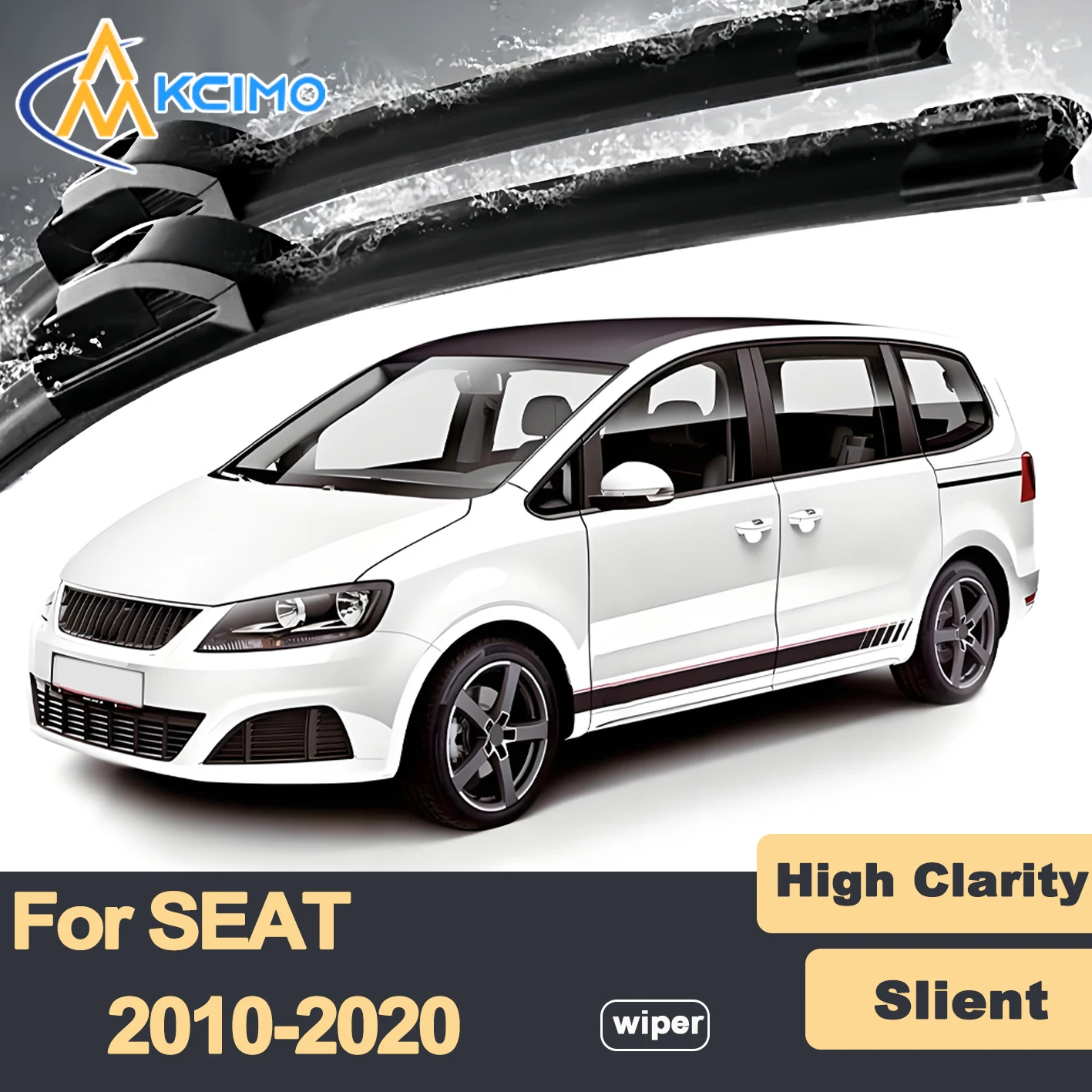 

Premium Rubber Durable Silent Windshield Wiper Blades 2pcs for SEAT Alhambra 7N 2010-2020 Volkswagen Sharan