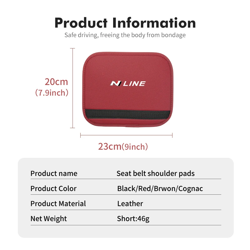 Car Safety Belt Cover Seat Shoulder Protector Pad Accessories For Hyundai N Nline Tucson Kona Sonata Veloster i20 i30 view 6