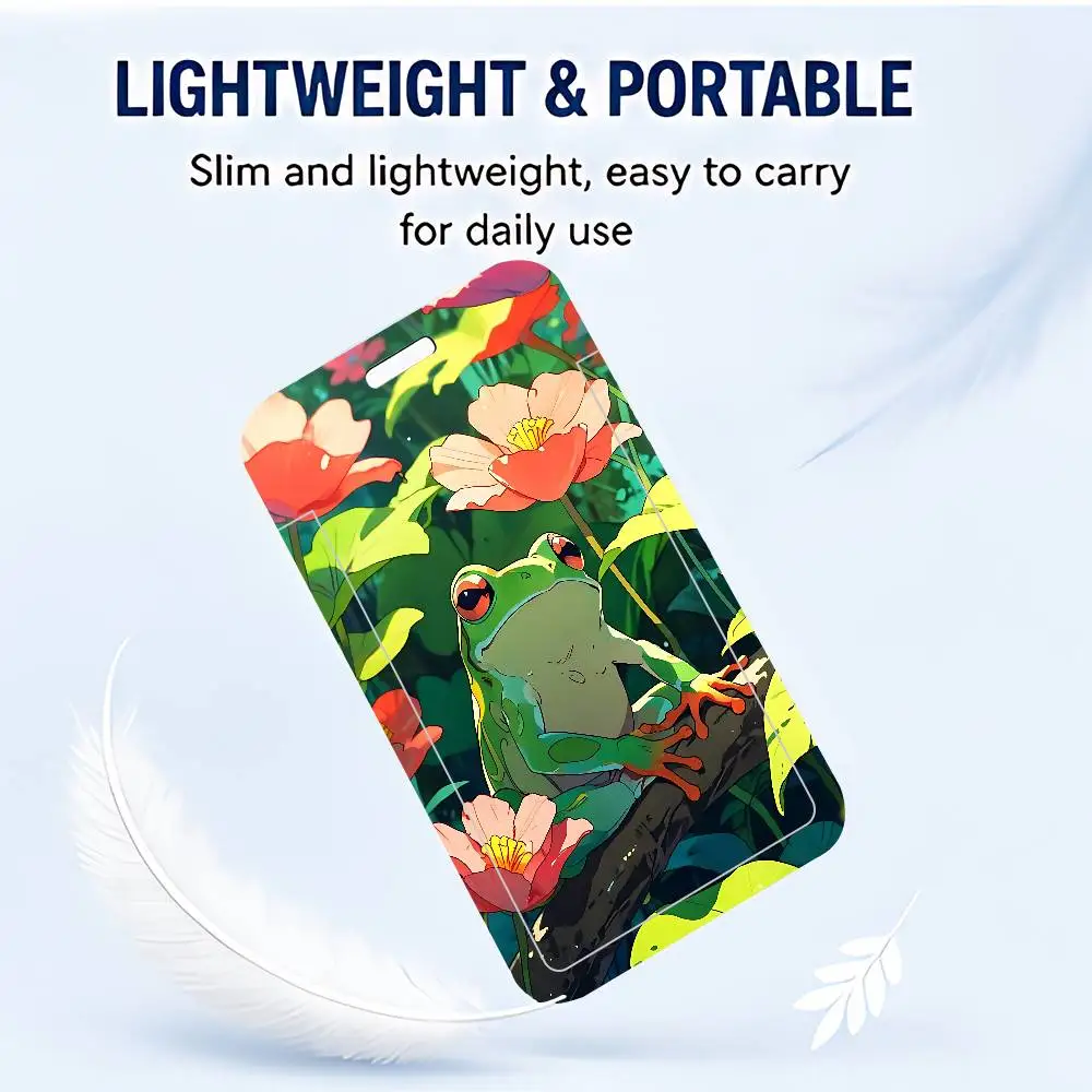 CUte Frog PVC ID Card Holder Cute Badge Holder Waterproof Card Case For Student Office Work Bus Card Cover