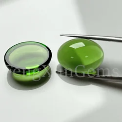 8x10~20x30mm1pcs Flat Bottom Oval Cabochon Loose 5A Glass Stone Beads Synthetic Gems Red White Greenr for Jewelry