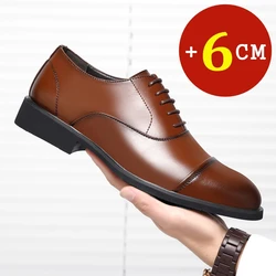 Höhe Zunehmende Schuhe Männer Taller Aufzug 6CM Unsichtbare Einlegesohle für Tages männer Erhöhen Erhöht Hochzeit Oxfords Büro Männlichen