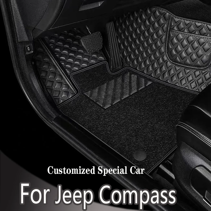 

Car Floor Mats For Jeep Compass 2018-2022 DropShipping Center Interior Accessories 100% Fit Leather Carpets Rugs Foot Pads