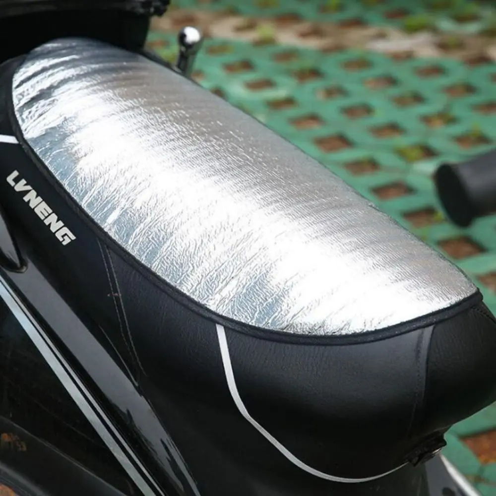 Motorcycle Seat Cover for Summer Sunscreen Scooter Pad Aluminum Foil Anti-slip Electric Bicycle Cushion Seat Protector Mat