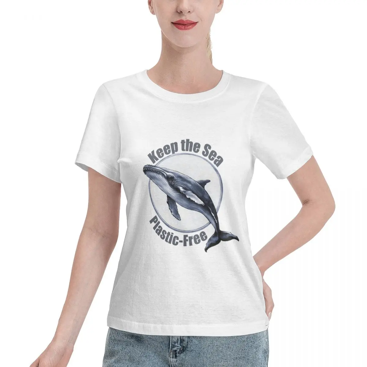 Summer Staple Keep The Sea Plastic-Free Women's T-shirt Versatile Wear Minimalist Tshirt