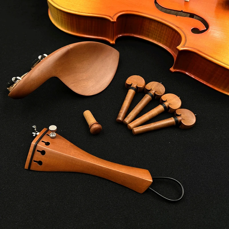 1 set High quality 4/4 violin fiddler jujube wood accessories parts fittings,Tailpiece+Tuning pegs+Endpins+Chin rest/Chin Holder