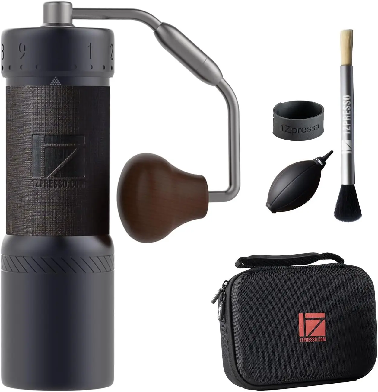 1Zpresso J-Ultra Manual Coffee Grinder Iron Gray, Conical Burr, Foldable Handle, Magnet Catch Cup Capacity 40g,