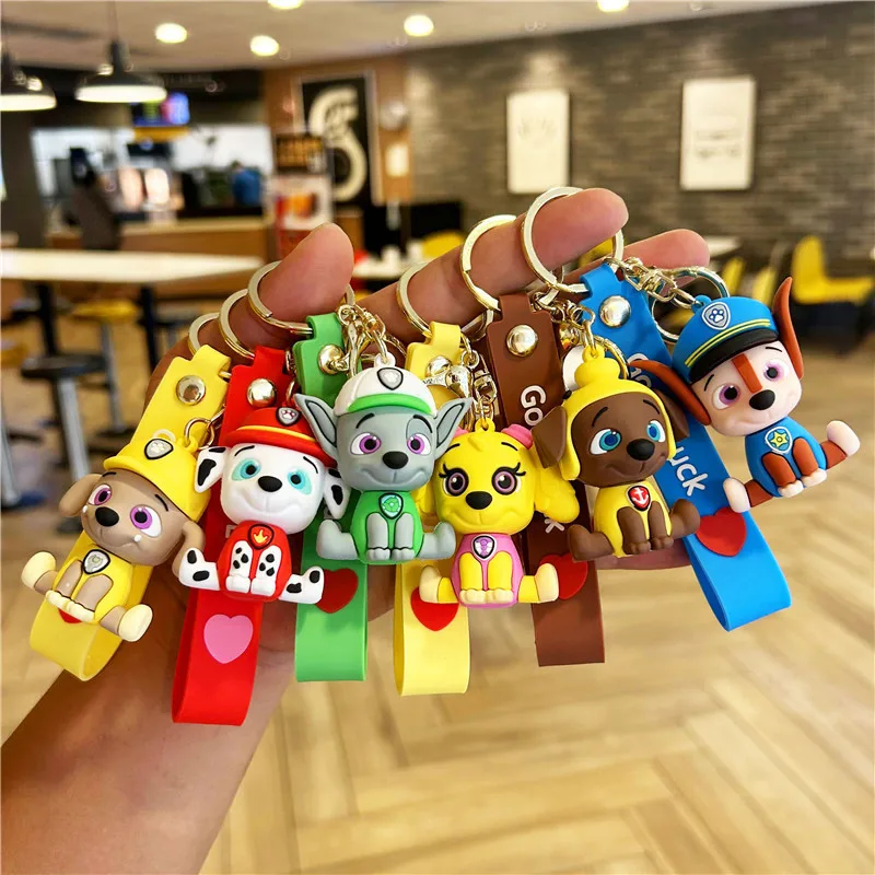 

Anime Animated Cute Puppy Woof Paw Team Keychain Couple Keyring Bag Car Keychain Pendant Birthday Accessories Gift