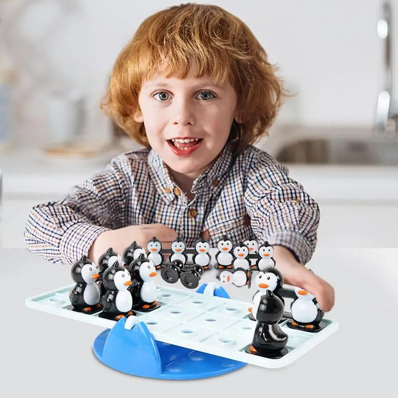 Montessori Math Steel Speelgoed Dier Pinguïn Balans Challenge Balancering Schaal Nummer Bord Educatief Leren Spel Speelgoed Voor Kinderen