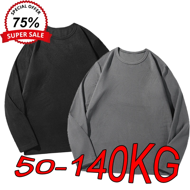 

L-8XL мужские однотонные толстовки больших размеров, осень-зима, круглый вырез для спорта и отдыха, теплый пуловер с длинными рукавами большого размера
