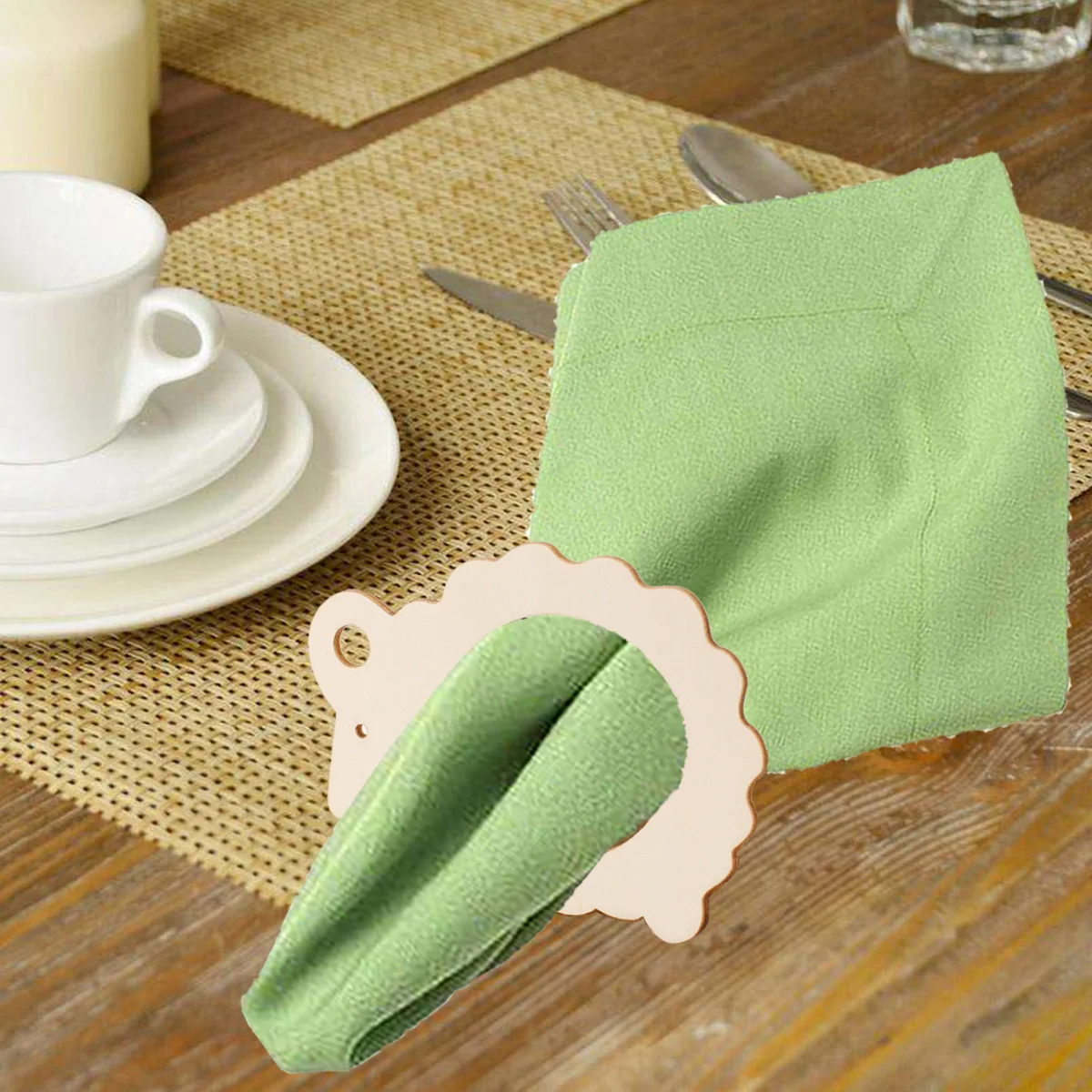 

20pcs Wooden Rings Sheep Shape For Wedding Party Banquet Dinner Decoration Napkin Holder Towel Buckle Dinner Napkin Ring