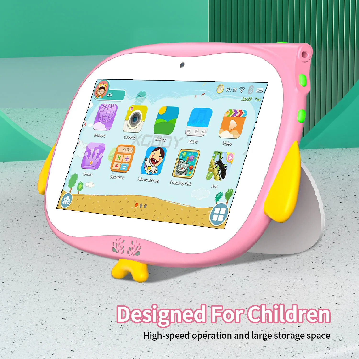 2026 New Cartoon Pattern 7 Inch Kids' Tablets Android Learning Education Tablet PC Kids-Proof Protective Case Tablet 4000mAh