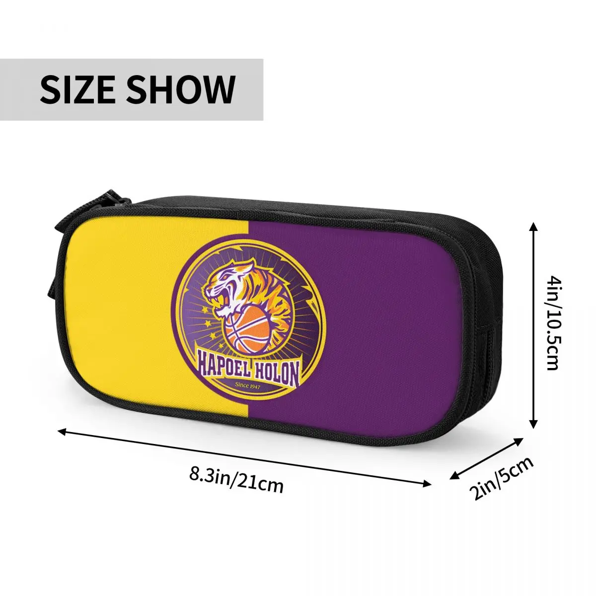 Hapoel Holon Basketball Big Capacity Pencil Pen Case Stationery Bag Pouch Holder Box Organizer for Teens Girls Adults Student