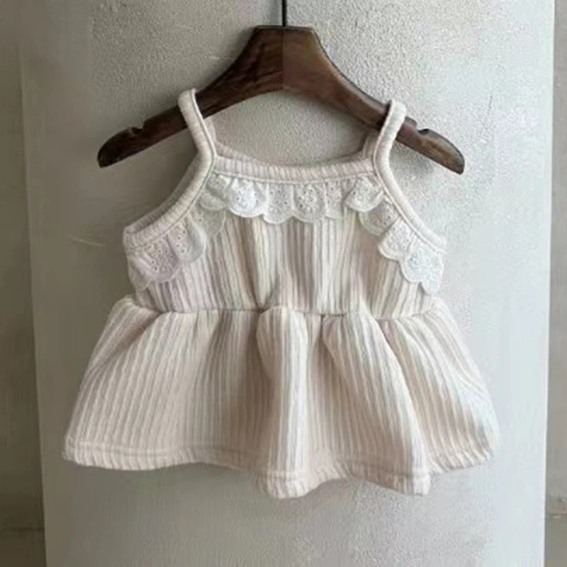 Children Clothing Spring&Summer New Kids Sweet Lace Dress for Newborn Baby Toddler Princess Soft Sleeveless Skirt for Girls