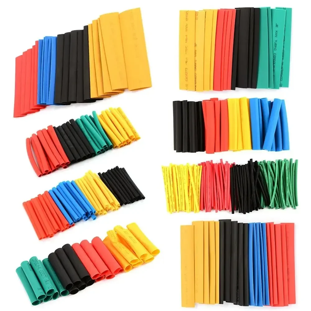 164/328PCS Heat Shrink Tubing 2:1Wire Cable Wrap Assortment Electric Insulation Tube Kit 5 Color 8 Size