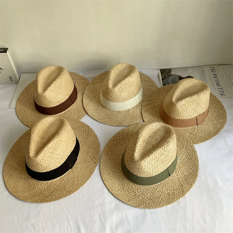 Lafite 2023 Summer hat Women\'s summer beach sun protection straw hat Men\'s English jazz hat wholesale