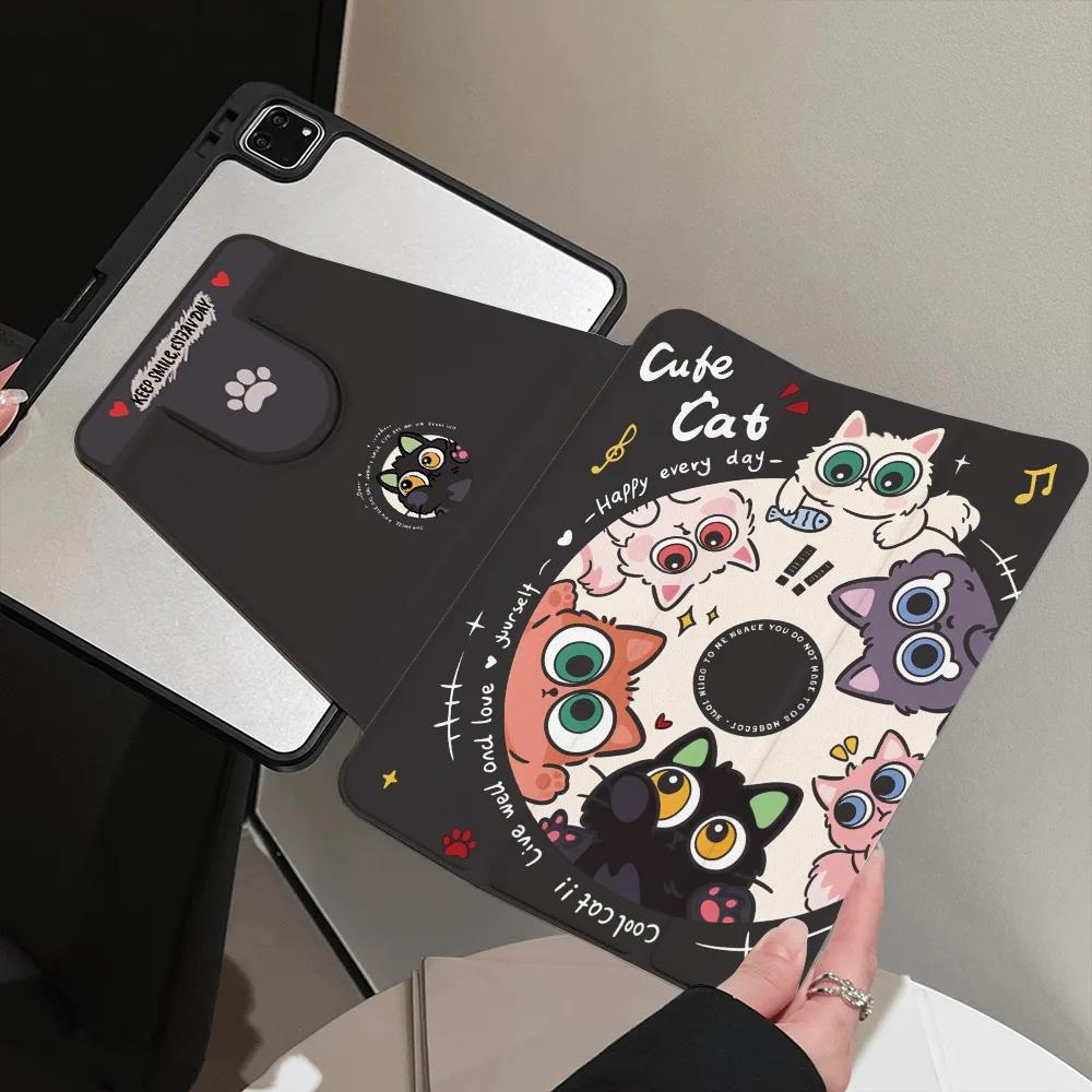 

Protective Case for Samsung Galaxy Tab S6 Lite 10.4 inch Tab S9 FE plus 12.4 inch Sweet Cool Style 360° rotating three-fold flat