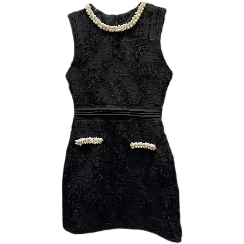 خريف 2025 ياقة لؤلؤية للتخسيس Ele Lady Dr H-Line قطعة واحدة صيفية بدون علامة تجارية مسجلة