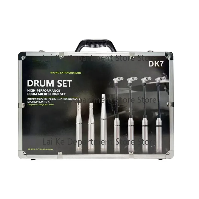 Wired Drum Microphone Dynamic High-Quality Stage Performance Band Mic Set Aluminum Case Drum Mic Set