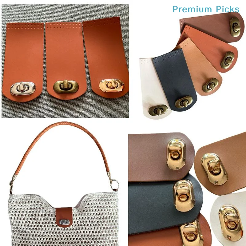 portableDIY Crochet Handbag Sew On Snap Closure Leather Snap Bag Buckle Purse Closure