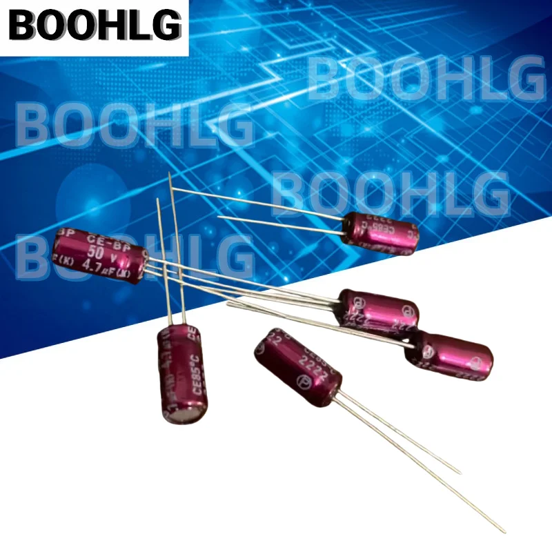 10PCS 4.7UF 50V Purple Robe Capacitor 50V 4.7UF 5X11 RBD BP Poleless