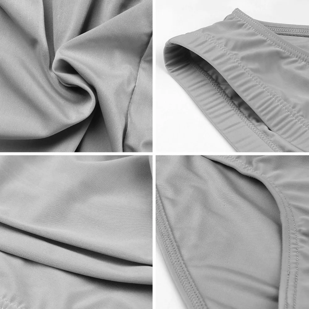 6 قطع/وحدة، سراويل داخلية للرجال من الحرير الجليدي، أردية حمام منزلية مثيرة منخفضة الخصر، مريحة وناحضة للجسم، 6 ألوان.