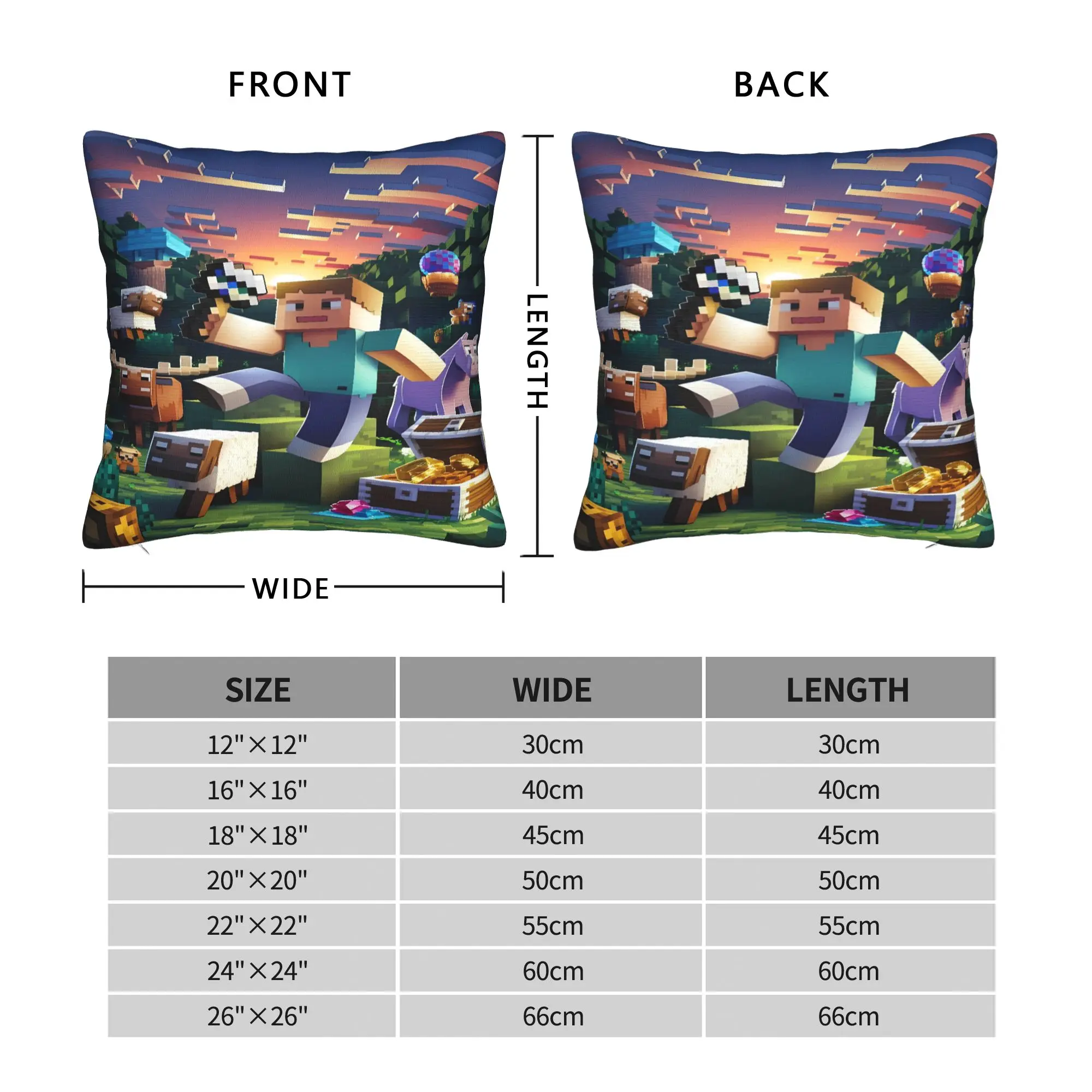 Game M-Minecrafts Pillowcases  Novelty Pillow Case For Sofa Couch Bed Living Room Soft Pillow Cover
