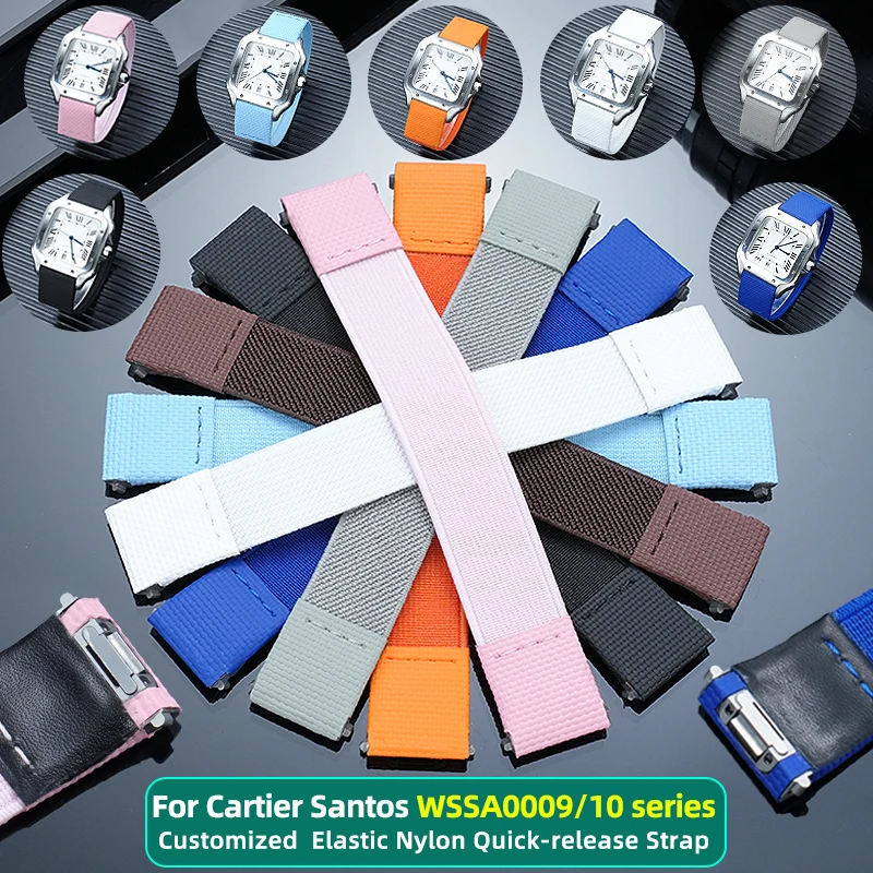 Cartier Watch Santos - Customized WSSA0010 Elastic Nylon FKM Watch