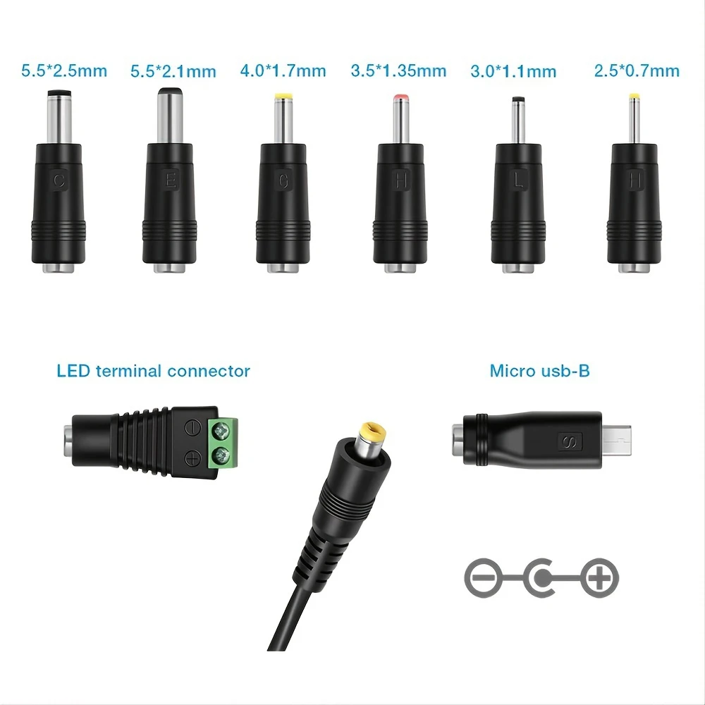 Olaf regulowany zasilacz AC na DC 3 V/4,5 V/5 V/6 V/7,5 V/9 V/12 V uniwersalny przełącznik ładowarki zasilacz EU US konwerter