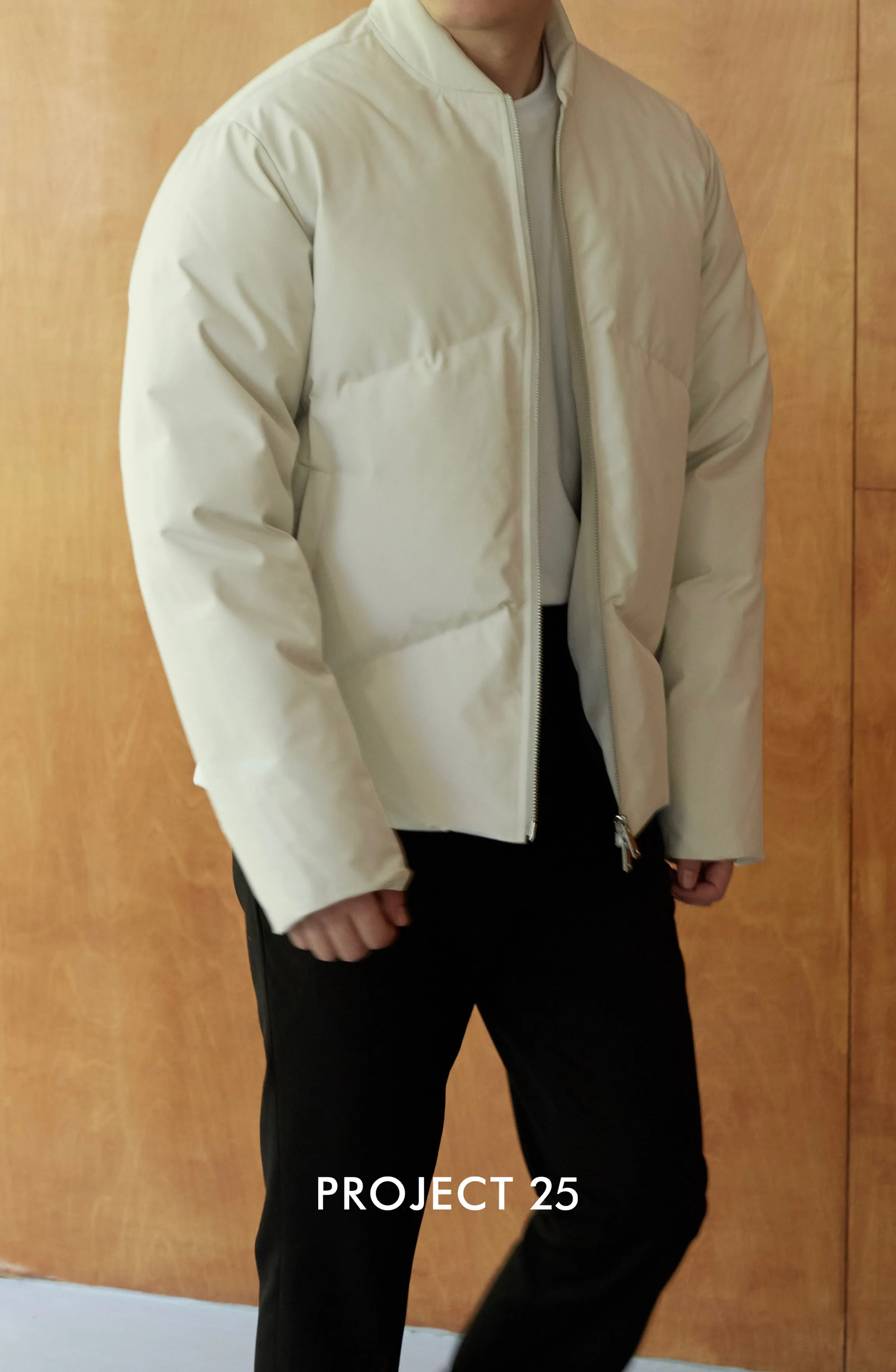 PROJECT 25 Men's Short Simple 90% White Duck Down Jacket Thickened Warm High-End Down Coat Zip Casual Winter Jacket