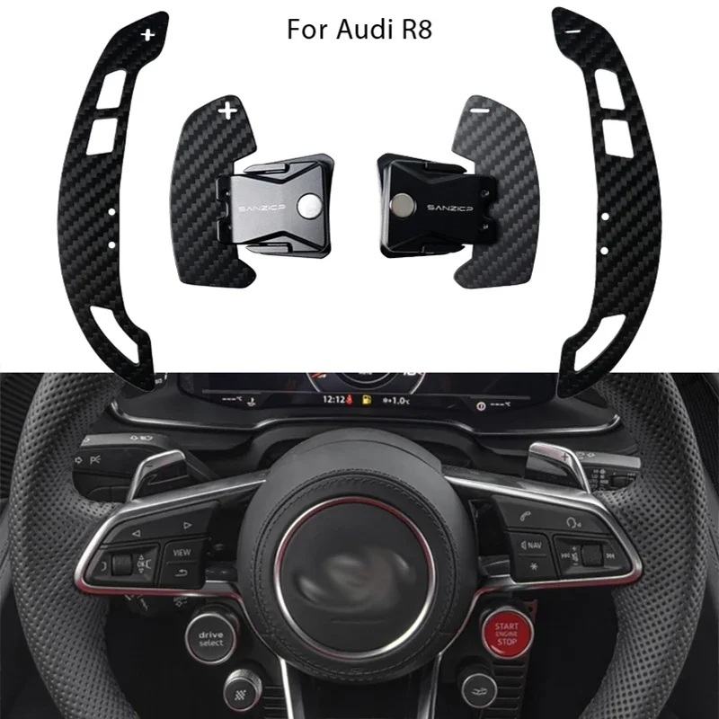 Steering Wheel Shift Paddle Magnetic Carbon Fiber Paddle Shifter Extensions Fit for original unmodified Audi R8