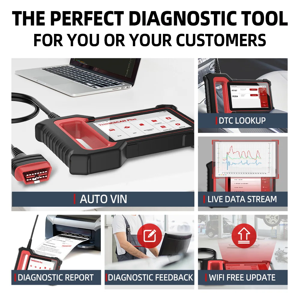 THINKCAR THINKSCAN Plus S7/S4/S6 OBD2 Diagnostic Tool Auto Code Reader ABS SRS EPB SAS Oil Reset OBD Automotive Scanner Free