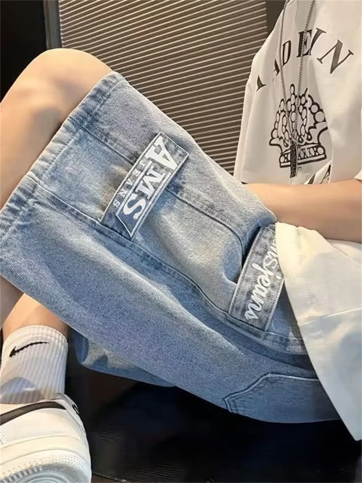 

Summer Thin Men's Casual Loose Straight Tube Jeans Shorts High Street Style Vintage Five-Point Trendy Brand Versatile Shorts