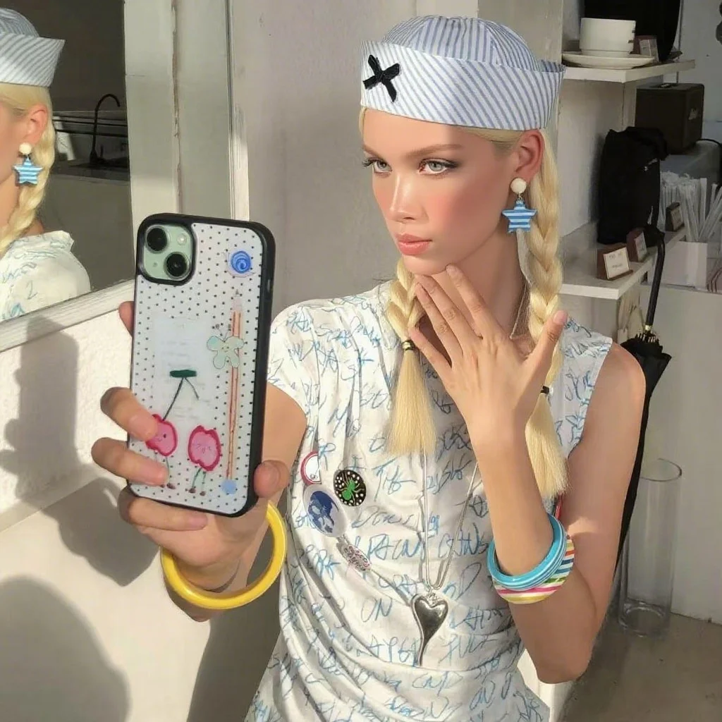 HongLuan Matrosenhüte mit weißen Streifen und Schleife, Fantasy Blue Cosplay Hat Woman, Rave Festivals Accessoires & Party Caps für Herren