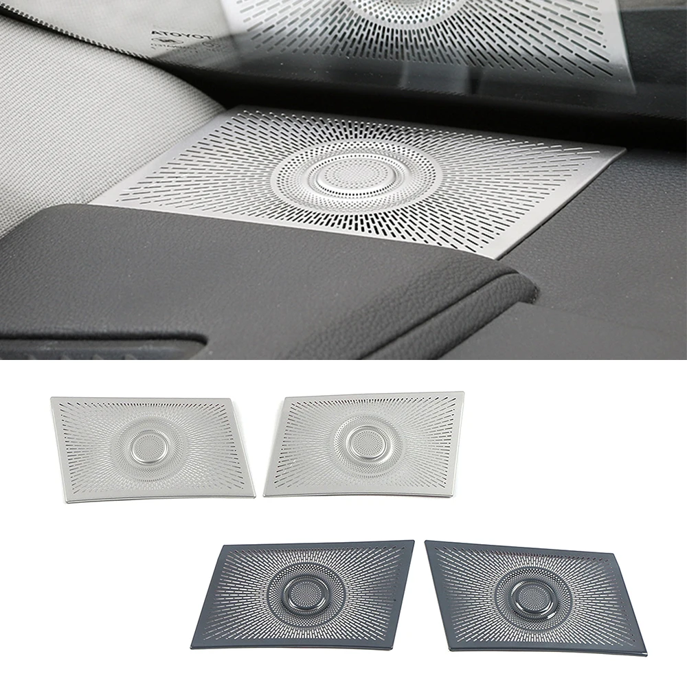 For Toyota Highlander XU70 2022 Car Dashboard Stereo Audio Speaker Sound Cover Decorate Frame Trim Stainless Steel Sticker