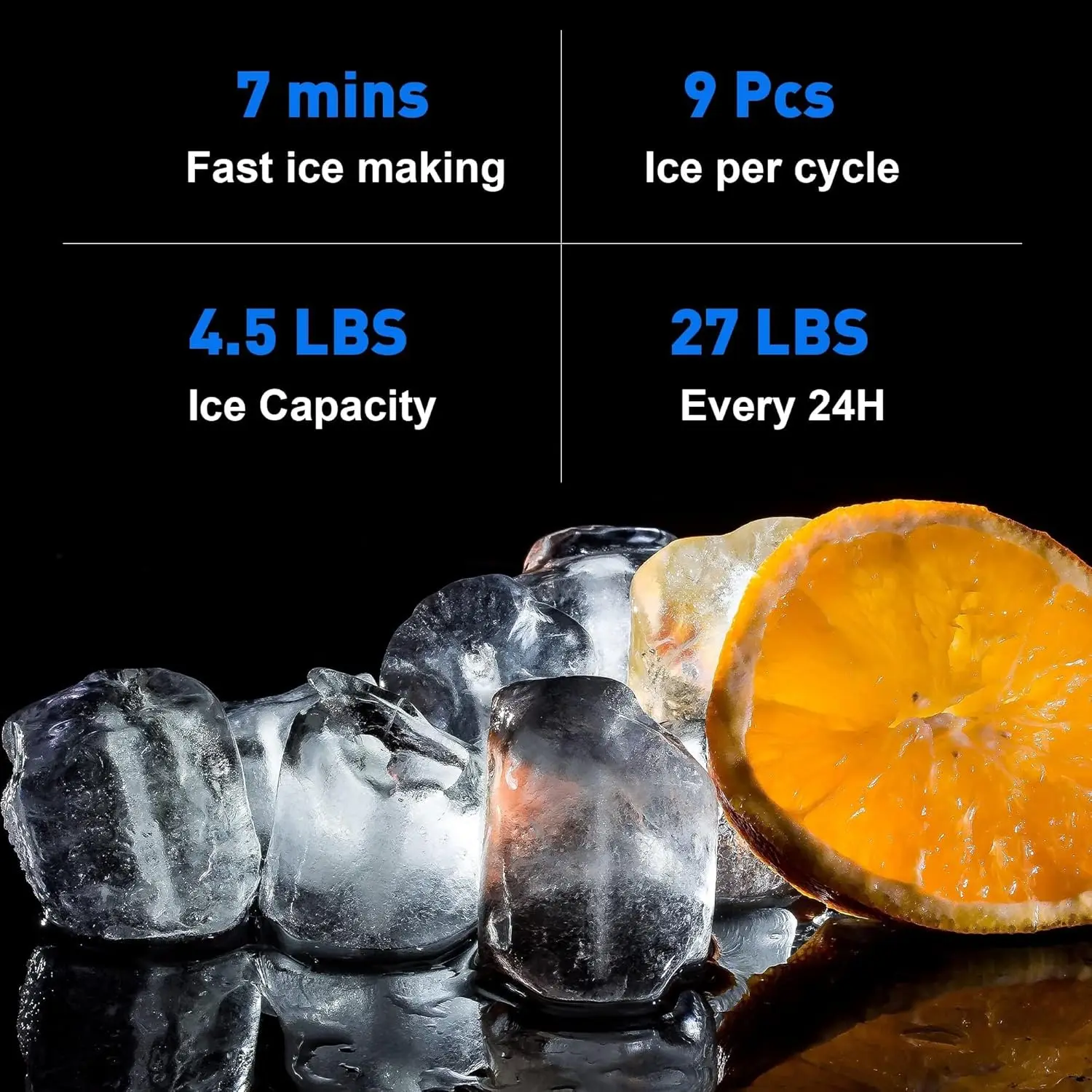 Built-in Ice Maker, Top Loading Water Cooler Dispenser for 3-5 Gallon Bottle with a Scoop, 3 Temps, Child Safety Lock, ETL Liste