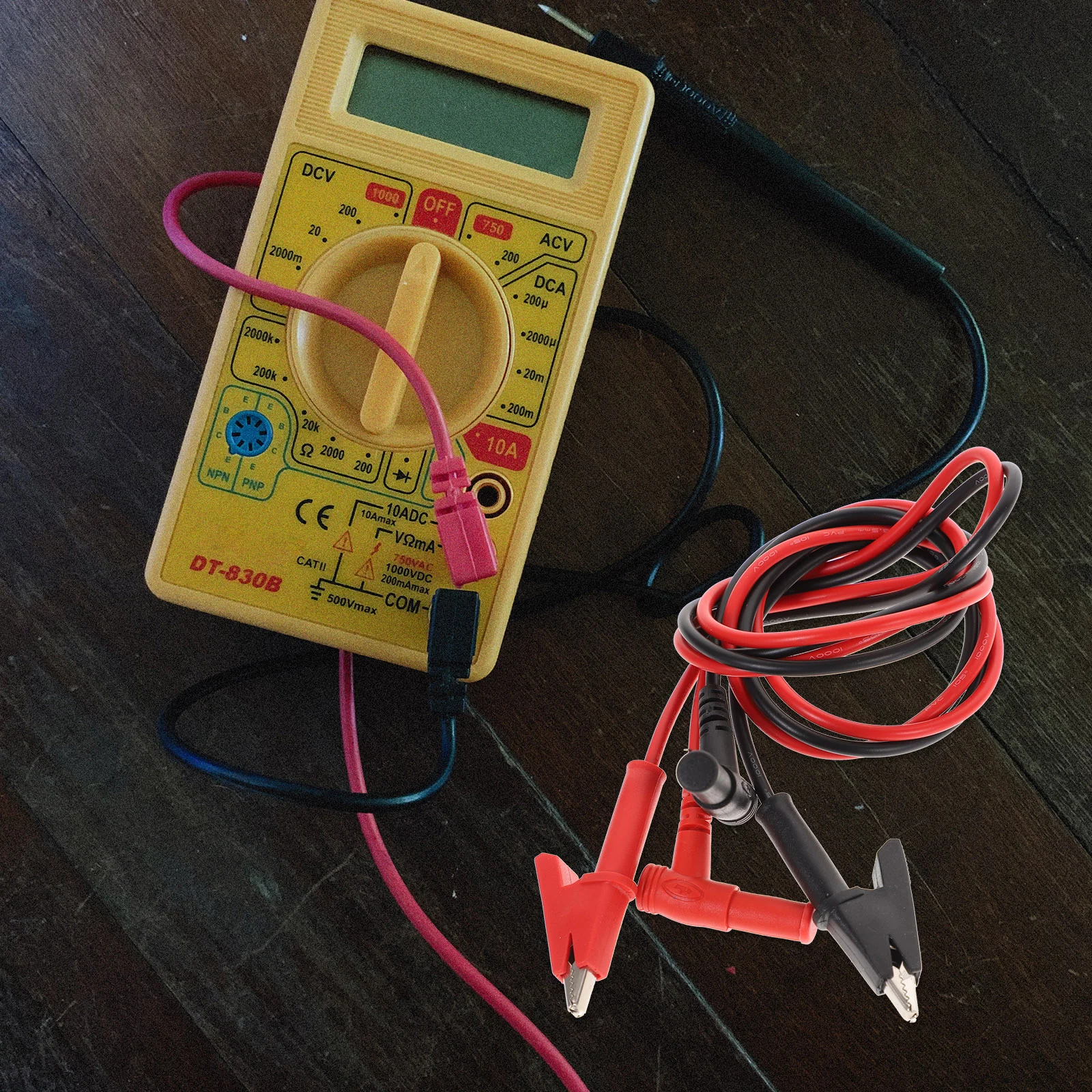 Alligator Clips Multimeter Cable Leads Kit Probe for Automotive Suite Detection