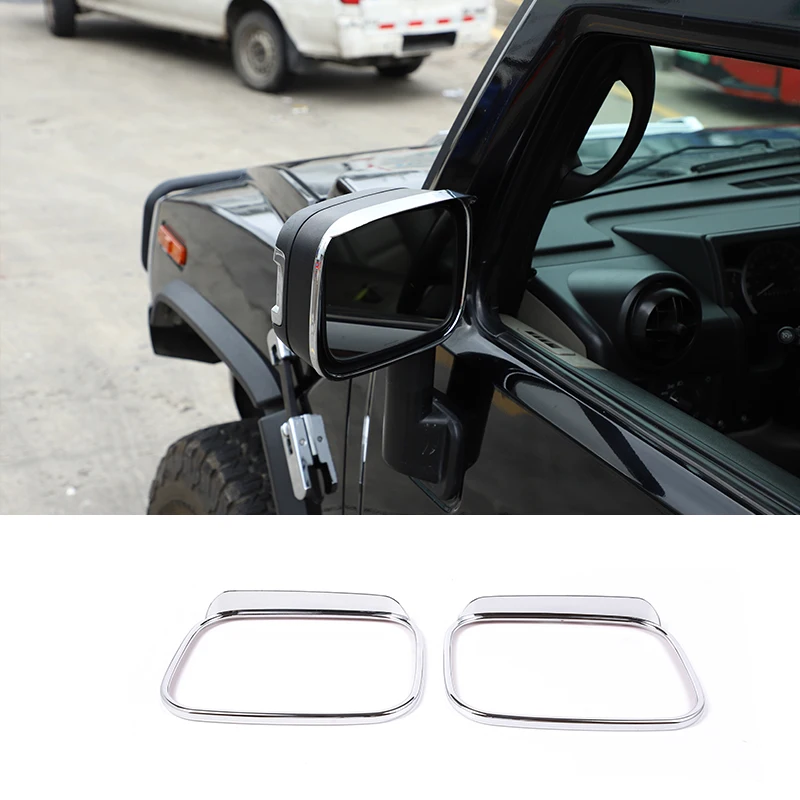 

For Hummer H2 2003-2009 ABS Black/Silver Car Exterior Mirror Rain Eyebrow Frame Decorative Sticker auto Exterior styling