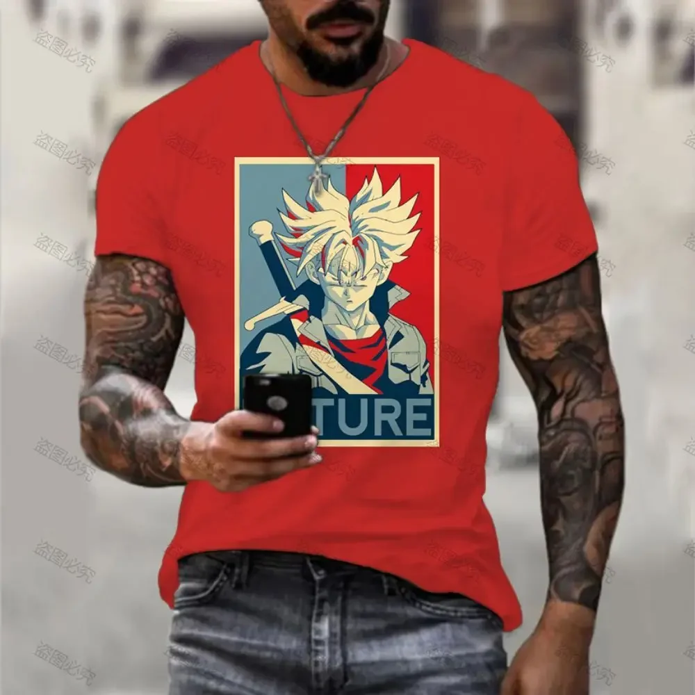 

Dragon Ball Z 2024 Goku Men's T Shirt Vegeta Anime Cartoon Parent-child Wear Tops T-shirts Trend High Street Y2k Gym Streetwear