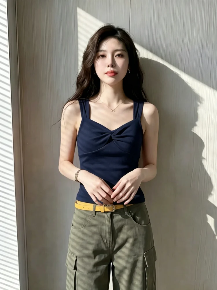 Summer New Women's Tank Top 95 Cotton Sleeveless Vest plus Size Slim Fit Innerwear Outerwear Pure Desire Base Shirt