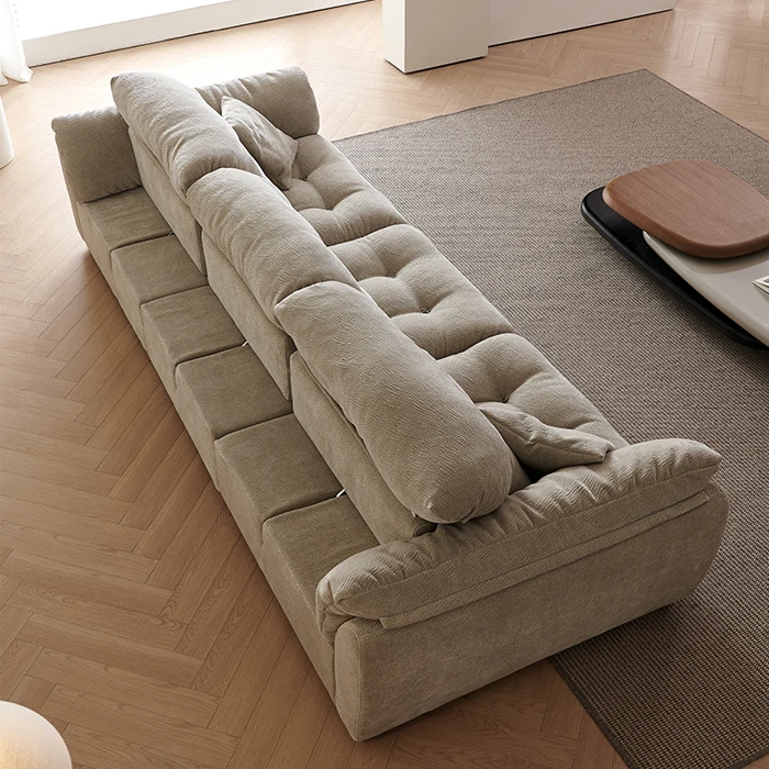 Sofá de tela de chenilla con respaldo, sofá moderno, muebles para sala de estar