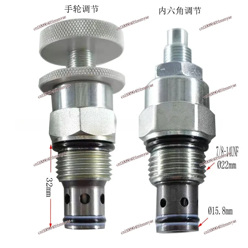 Hydraulic Throttle Valve Flow Control Valve, Manual Adjustable NV-10 | Thread Cartridge Type Bidirectional Shut-Off Valve