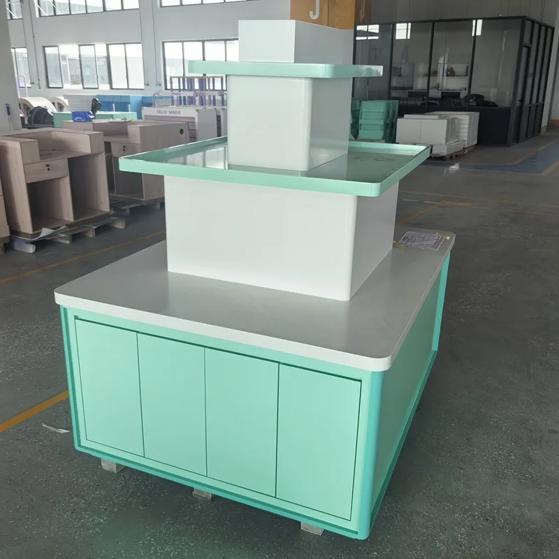 Hot-selling multi-layer custom wooden retail stationery store table promotional retail display table