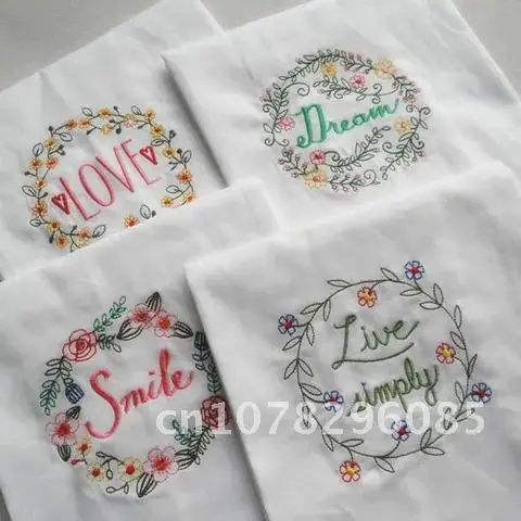 1pcs Cotton Tea Towel Embroidered Kitchen Towels Multi Purpose Dining Table Mat for Party Decorate Wedding Cloth Napkins