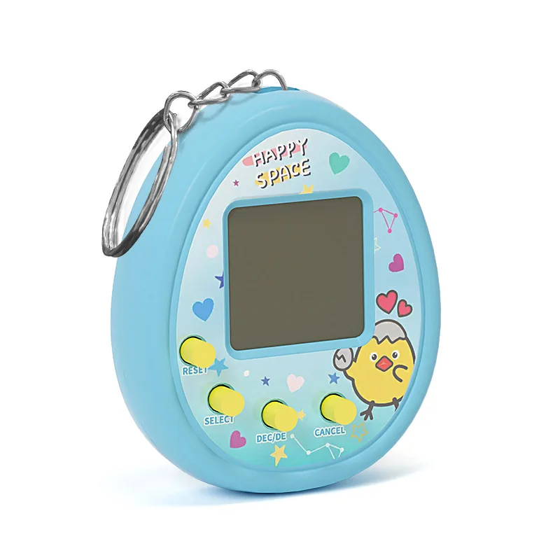 Cartoon Mini Electronic Pet Machine UV Virtual Electronic Foster Nostalgic Retro Game Machine Keychain Children With Sound Toys