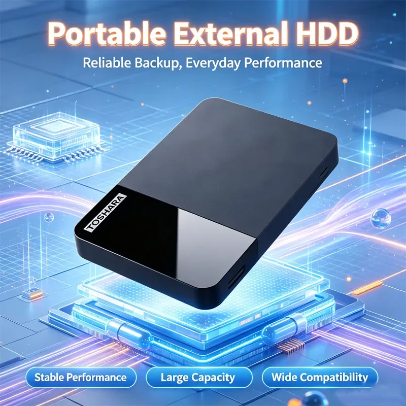 2.5 Inch Portable External Hard Drive USB 3.0 Black Large Capacity Storage Disk For Laptop Desktop PC Data Backup