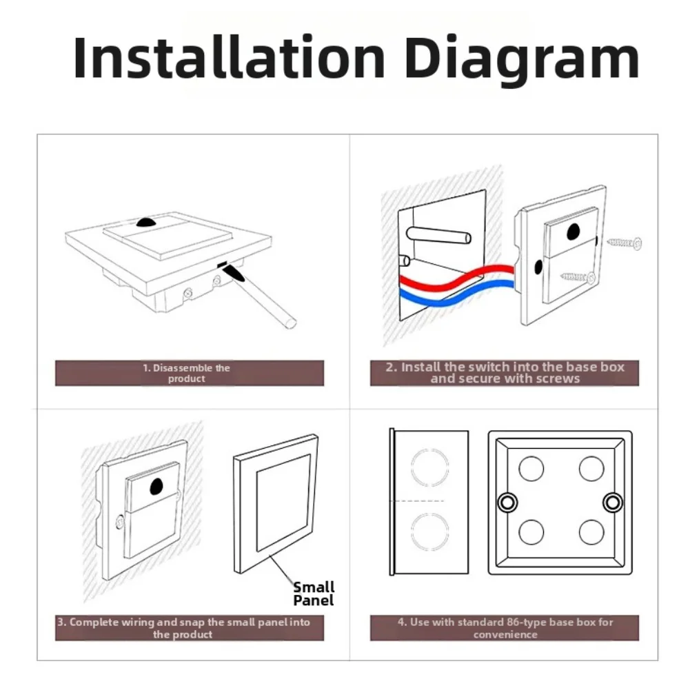 For 86x86mm Wall Box Recessed Wall Light LED Stair Light For Stairs For Hallway Motion Sensor Stair Light Lights