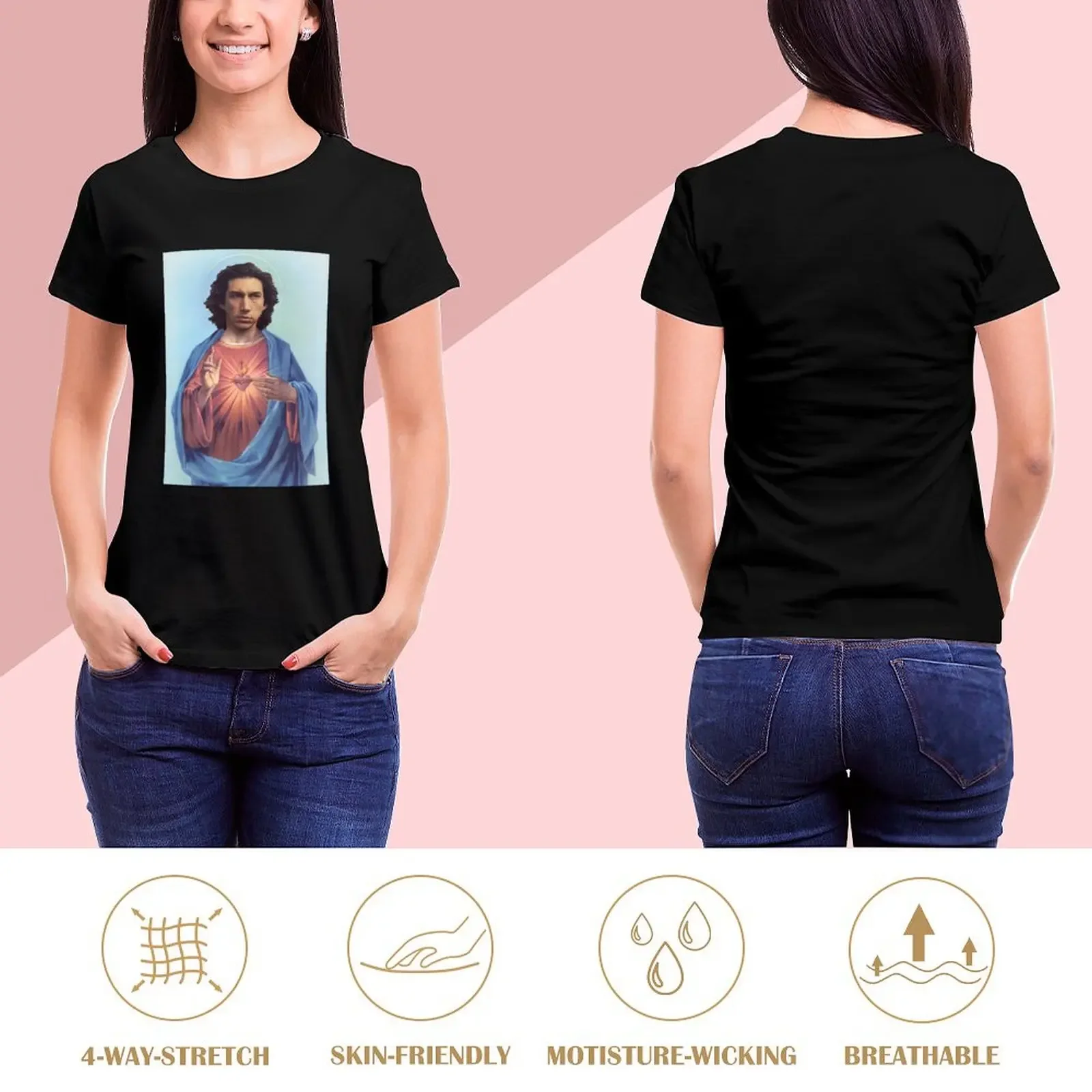 Adam Driver Jesus T-Shirt funnys customs design your own plus sizes workout t shirts for Women